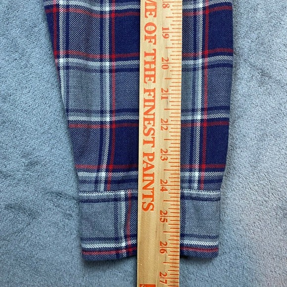 J.Crew Mens Flannel Shirt XL Grey Navy Red Plaid Cotton Button Down Long Sleeve - Picture 9 of 11